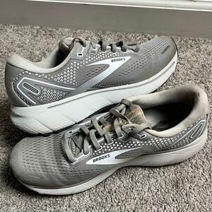 Brooks Ghost 14 Grey White Running Shoes Mens 10 Wide D 1203561D089 Cushion